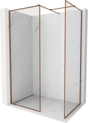Mexen Kioto-XF paroi de douche Walk-in avec cadre 150 x 90 cm, transparent 10 mm, or rose - 800-150-202-04-60-090-XF