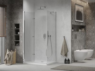 Mexen Lima cabine de douche pliante 100 x 90 cm, transparent, chromé + receveur plat - 856-100-090-01-00-4010