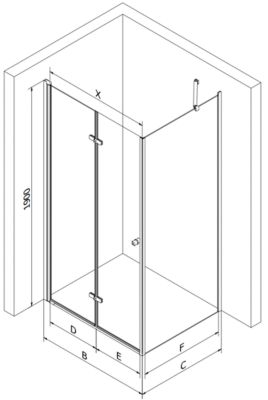 Mexen Lima cabine de douche pliante 100 x 90 cm, transparent, chromé + receveur plat - 856-100-090-01-00-4010