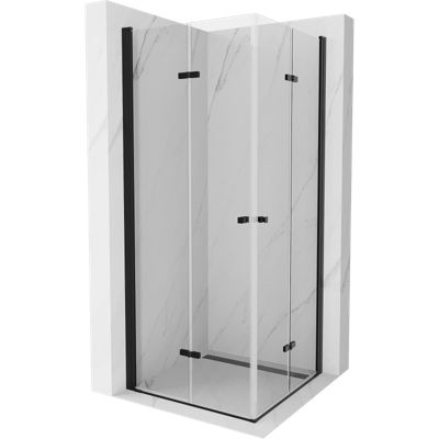 Mexen Lima Duo cabine de douche pliante 90 x 90 cm, transparent, noir - 856-090-090-70-00-02