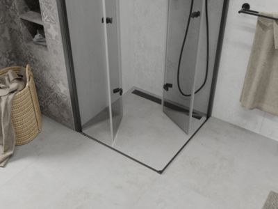Mexen Lima Duo cabine de douche pliante 90 x 90 cm, transparent, noir - 856-090-090-70-00-02