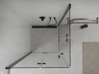 Mexen Lima Duo cabine de douche pliante 90 x 90 cm, transparent, noir - 856-090-090-70-00-02