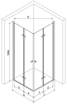 Mexen Lima Duo cabine de douche pliante 90 x 90 cm, transparent, noir - 856-090-090-70-00-02