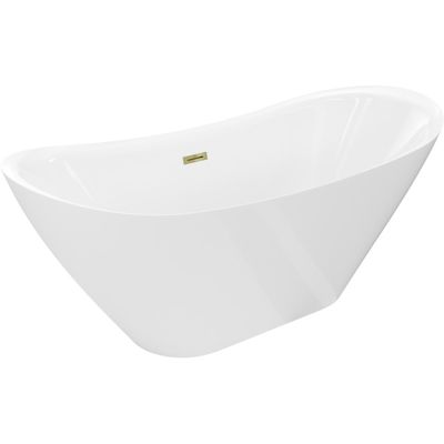 Mexen Lotos baignoire autoportante 180 x 75 cm, blanche, trop-plein doré - 52051807700-50