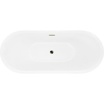 Mexen Lotos baignoire autoportante 180 x 75 cm, blanche, trop-plein doré - 52051807700-50