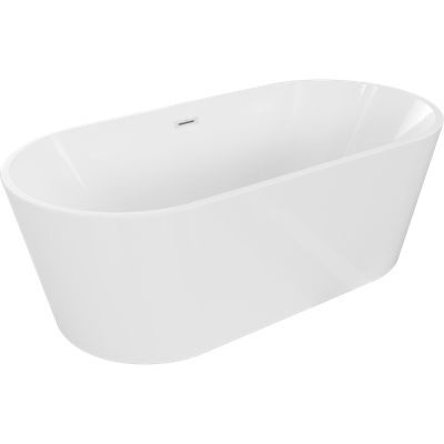 Mexen Luna baignoire autoportante 140 x 75 cm, blanche, trop-plein blanc - 52031407500-20