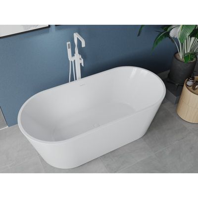 Mexen Luna baignoire autoportante 140 x 75 cm, blanche, trop-plein blanc - 52031407500-20