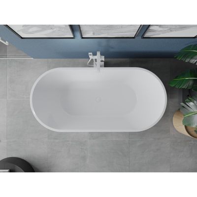Mexen Luna baignoire autoportante 140 x 75 cm, blanche, trop-plein blanc - 52031407500-20