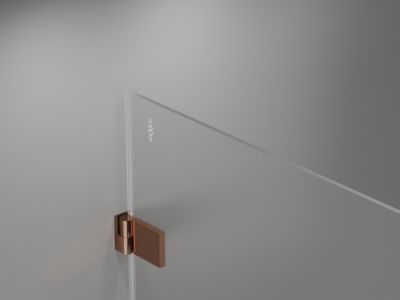 Mexen Lunar-B cabine de douche à charnière droite 90 x 90 cm, transparent, cuivre brossé - 832-090-090-65-00-P