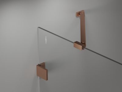 Mexen Lunar-B cabine de douche à charnière droite 90 x 90 cm, transparent, cuivre brossé - 832-090-090-65-00-P