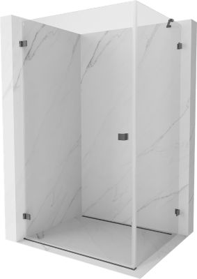 Mexen Lunar-B cabine de douche pivotante gauche 80 x 80 cm, transparent, gris canon brossé - 832-080-080-66-00-L