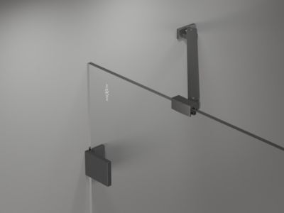 Mexen Lunar-B cabine de douche pivotante gauche 80 x 80 cm, transparent, gris canon brossé - 832-080-080-66-00-L