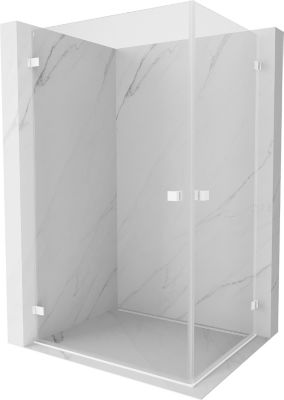 Mexen Lunar-B Duo cabine de douche pivotante 75 x 70 cm, transparent, blanc - 832-075L-070P-20-00