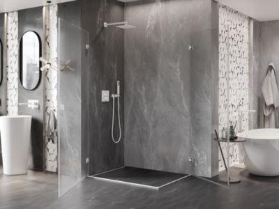 Mexen Lunar-B Duo cabine de douche pivotante 75 x 70 cm, transparent, blanc - 832-075L-070P-20-00