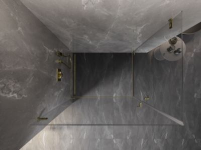 Mexen Lunar-B Duo cabine de douche pivotante 90 x 75 cm, transparent, or brossé - 832-090L-075P-55-00