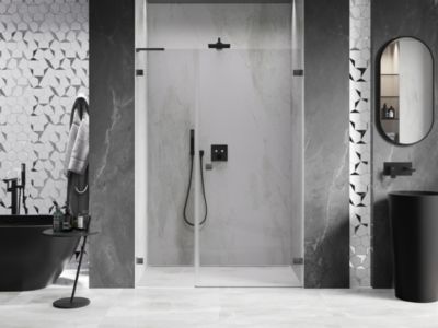 Mexen Lunar-B L porte de douche pivotante droite 110 cm, transparent, gris canon brossé - 832SL-110-050-66-00-P