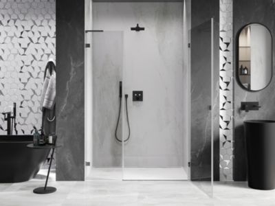 Mexen Lunar-B L porte de douche pivotante droite 110 cm, transparent, gris canon brossé - 832SL-110-050-66-00-P