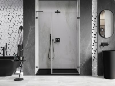 Mexen Lunar-B L porte de douche pivotante droite 110 cm, transparent, gris canon brossé - 832SL-110-050-66-00-P