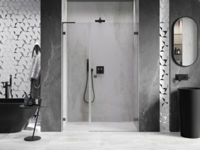 Mexen Lunar-B L porte de douche pivotante droite 110 cm, transparent, gris canon brossé - 832SL-110-050-66-00-P