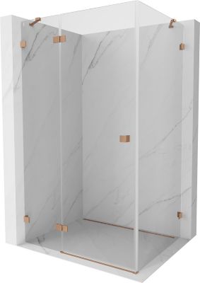 Mexen Lunar cabine de douche pivotante gauche 70 x 80 cm, transparent, cuivre brossé - 834-070-080-65-00-L