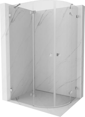 Mexen Lunar cabine de douche semi-circulaire pivotante gauche 100 x 80 cm, transparent, chrome - 833-100L-080P-01-00