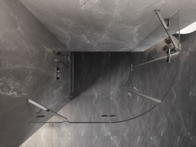 Mexen Lunar cabine de douche semi-circulaire pivotante gauche 100 x 80 cm, transparent, chrome - 833-100L-080P-01-00