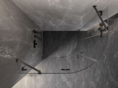 Mexen Lunar cabine de douche semi-circulaire pivotante gauche 100 x 80 cm, transparent, gris canon brossé - 833-100L-080P-66-00