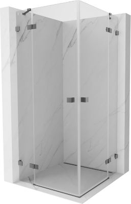 Mexen Lunar Duo cabine de douche battante 105 x 105 cm, transparent, métal canon - 834-105L-105P-95-00