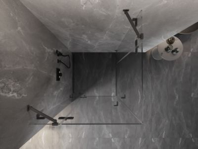 Mexen Lunar Duo cabine de douche battante 105 x 105 cm, transparent, métal canon - 834-105L-105P-95-00