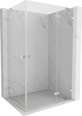Mexen Lunar Duo cabine de douche pivotante droite 110 x 70 cm, transparent, nickel brossé - 834-110P-070L-97-00