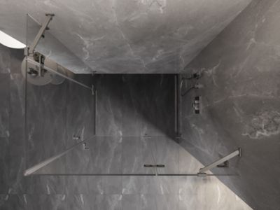 Mexen Lunar Duo cabine de douche pivotante droite 110 x 70 cm, transparent, nickel brossé - 834-110P-070L-97-00