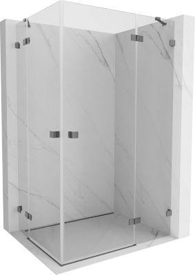 Mexen Lunar Duo cabine de douche pivotante droite 115 x 95 cm, transparente, métal canon - 834-115P-095L-95-00