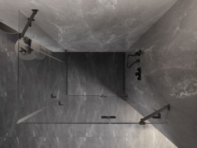 Mexen Lunar Duo cabine de douche pivotante droite 115 x 95 cm, transparente, métal canon - 834-115P-095L-95-00
