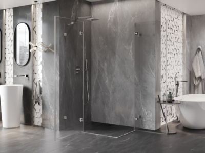Mexen Lunar Duo cabine de douche pivotante gauche 105 x 100 cm, transparent, nickel brossé - 834-105L-100P-97-00