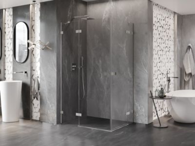 Mexen Lunar Duo cabine de douche pivotante gauche 105 x 100 cm, transparent, nickel brossé - 834-105L-100P-97-00