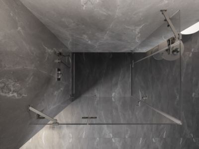 Mexen Lunar Duo cabine de douche pivotante gauche 105 x 100 cm, transparent, nickel brossé - 834-105L-100P-97-00