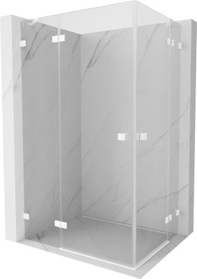 Mexen Lunar Duo cabine de douche pivotante gauche 115 x 80 cm, transparent, blanc - 834-115L-080P-20-00
