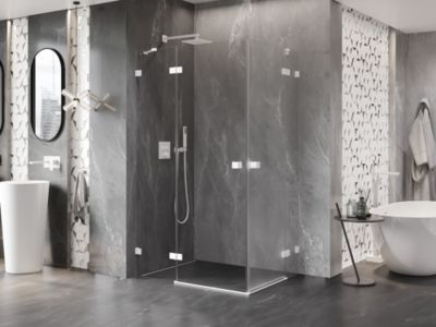 Mexen Lunar Duo cabine de douche pivotante gauche 115 x 80 cm, transparent, blanc - 834-115L-080P-20-00