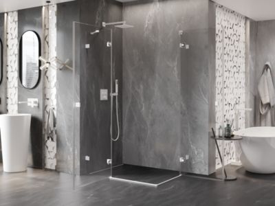 Mexen Lunar Duo cabine de douche pivotante gauche 115 x 80 cm, transparent, blanc - 834-115L-080P-20-00