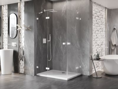 Mexen Lunar Duo cabine de douche pivotante gauche 115 x 80 cm, transparent, blanc - 834-115L-080P-20-00