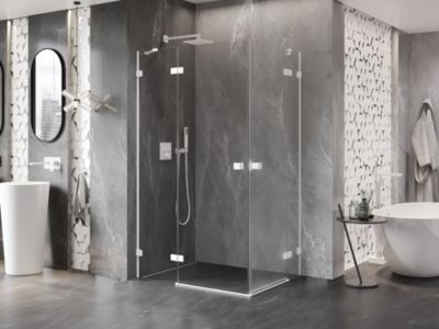 Mexen Lunar Duo cabine de douche pivotante gauche 115 x 80 cm, transparent, blanc - 834-115L-080P-20-00