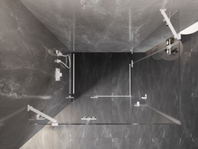 Mexen Lunar Duo cabine de douche pivotante gauche 115 x 80 cm, transparent, blanc - 834-115L-080P-20-00