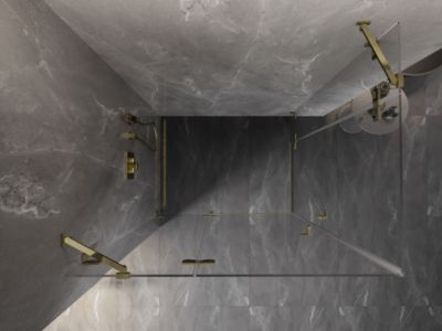 Mexen Lunar Duo cabine de douche pivotante gauche 115 x 80 cm, transparent, doré - 834-115L-080P-50-00