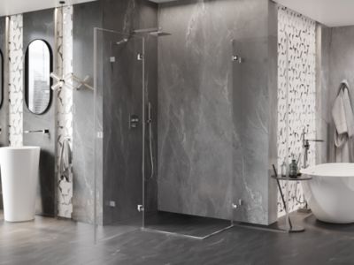 Mexen Lunar Duo cabine de douche pivotante gauche 80 x 75 cm, transparent, chrome - 834-080L-075P-01-00
