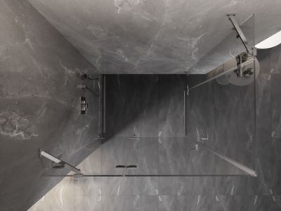 Mexen Lunar Duo cabine de douche pivotante gauche 80 x 75 cm, transparent, chrome - 834-080L-075P-01-00