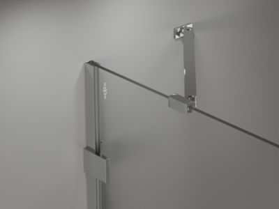Mexen Lunar Duo cabine de douche pivotante gauche 80 x 75 cm, transparent, chrome - 834-080L-075P-01-00