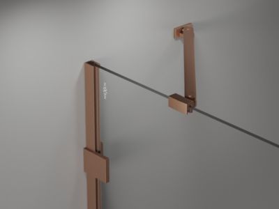 Mexen Lunar Duo cabine de douche pivotante gauche 80 x 75 cm, transparent, cuivre brossé - 834-080L-075P-65-00