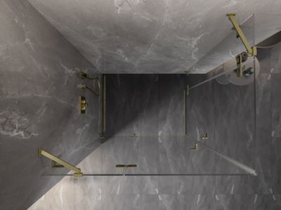 Mexen Lunar Duo cabine de douche pivotante gauche 85 x 80 cm, transparent, or brossé - 834-085L-080P-55-00
