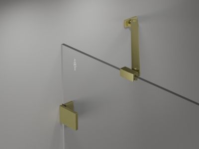 Mexen Lunar Duo cabine de douche pivotante gauche 85 x 80 cm, transparent, or brossé - 834-085L-080P-55-00