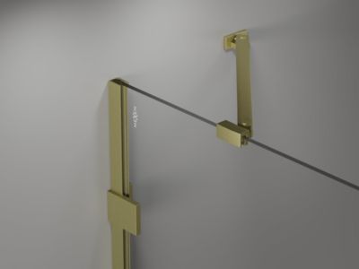 Mexen Lunar Duo cabine de douche pivotante gauche 85 x 80 cm, transparent, or brossé - 834-085L-080P-55-00